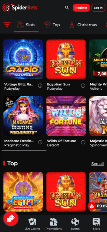 Spiderbets Casino Download Mobiele App